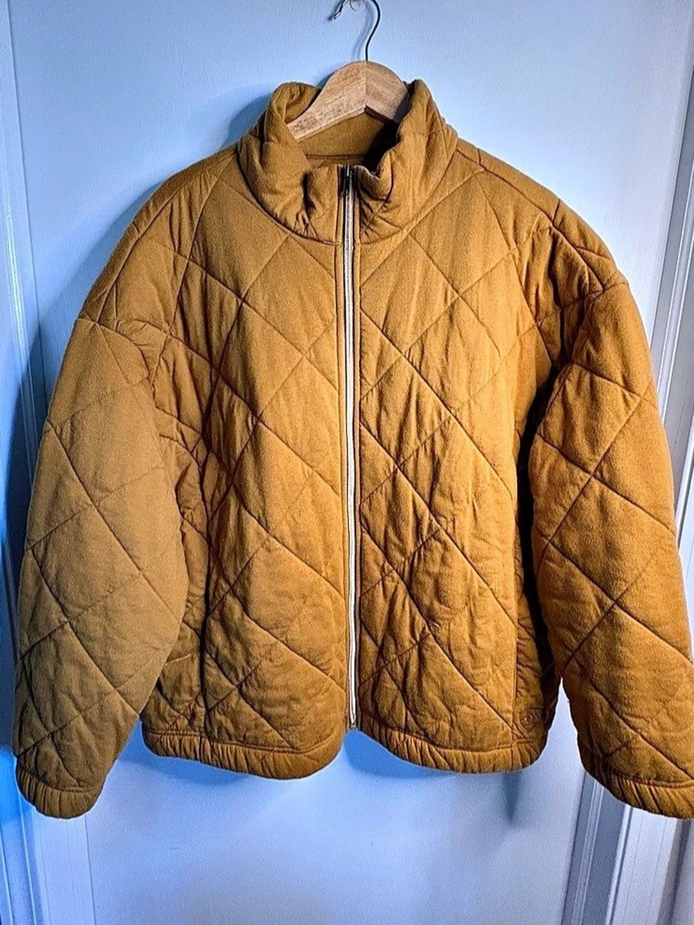 Ariat Sz XL Quilted Funnel Neck Barn Jacket Bronze Brown Workwear Western Cozy